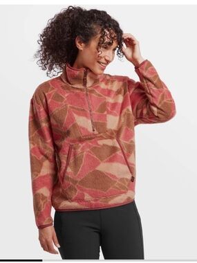 Uddesya Sherpa Quarter Zip Fleece Mineral Red Himalaya size Small